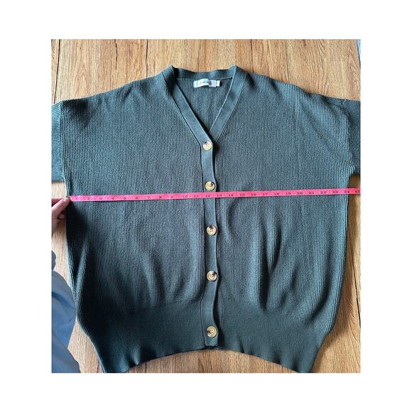Anrabess Chunky Green Cardigan Sweater Size Medium - Picture 3 of 6